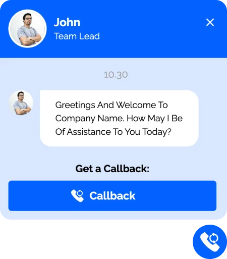 Request Callback Widget Template for Quick Support