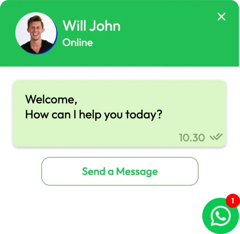 WhatsApp Support Inquiry Widget Template for Users