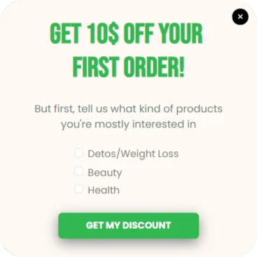 Special Discount Popup Template for First-Time Customers