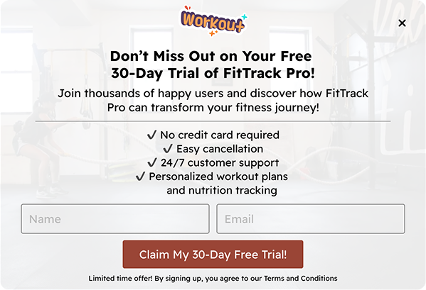 Fitness Product Free Trial Popup Template