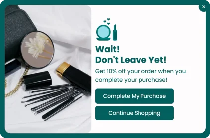 Discount Reminder Popup Template for Abandoning Cart