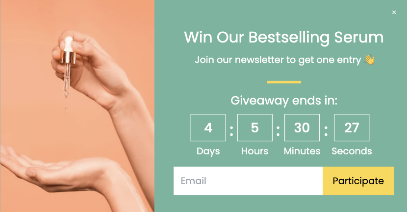 Contest Entry Popup Template for Boosting Participations