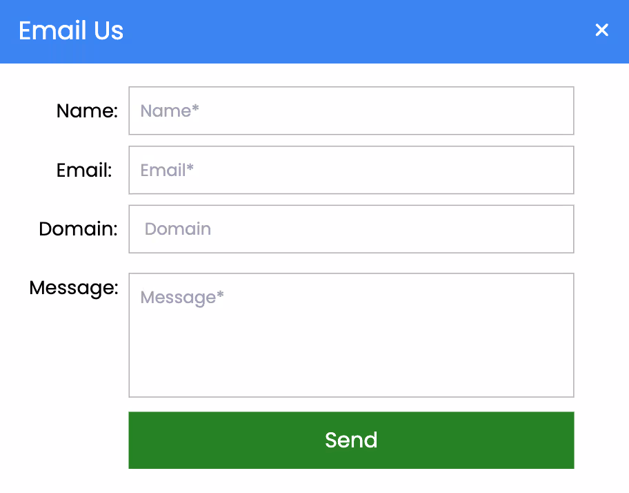 Simple Contact Us Form Widget Template for Handling Support Queries