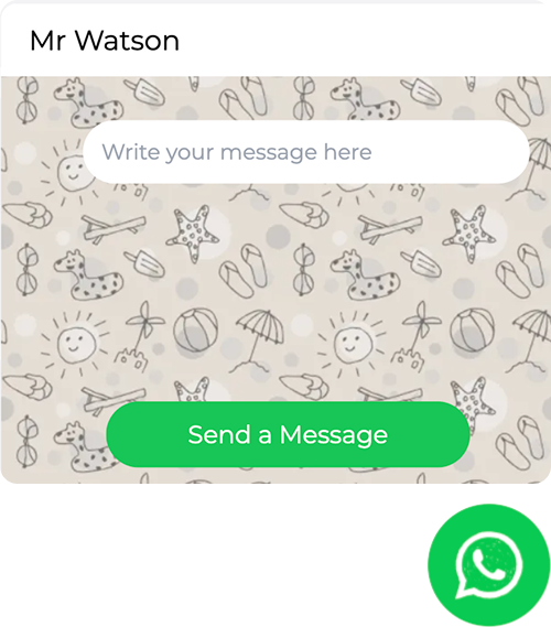 WhatsApp Instant Message Widget Template for User Support