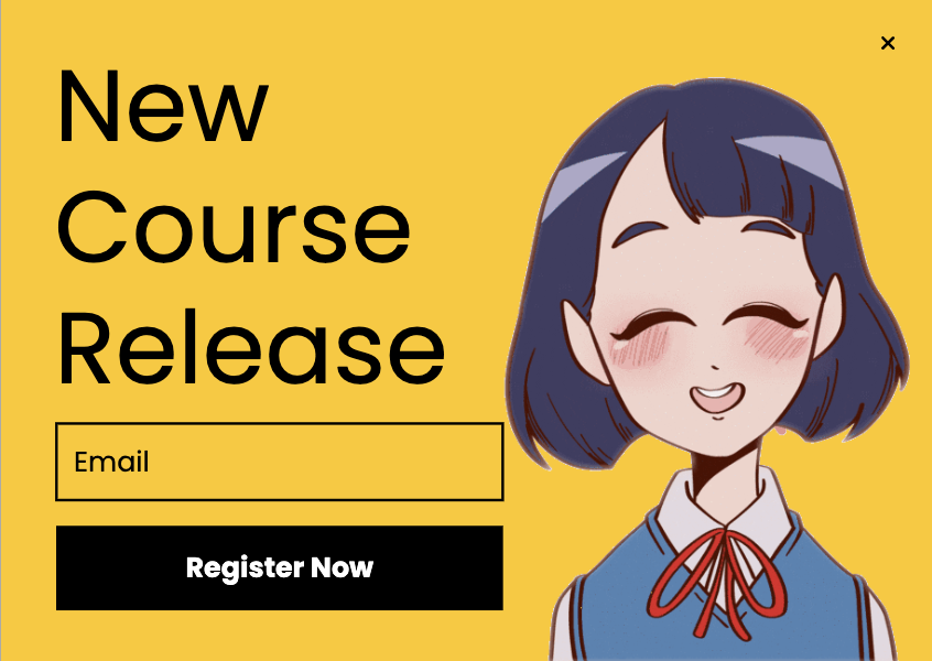 New Course Announcement Popup Template for Website Signups