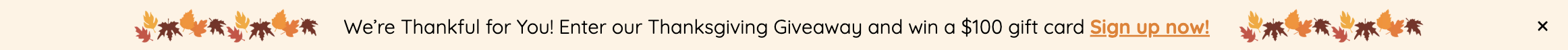 Thanksgiving Giveaway Top Bar Template for Driving Engagement