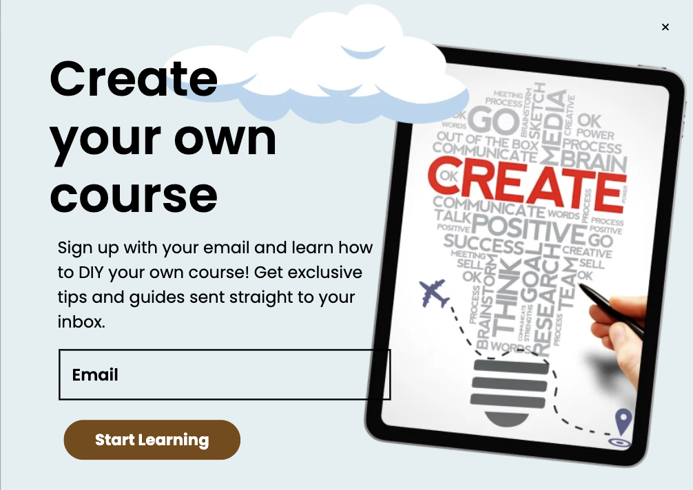 Kickstart Course Journey Popup Template to Boost Email Signups