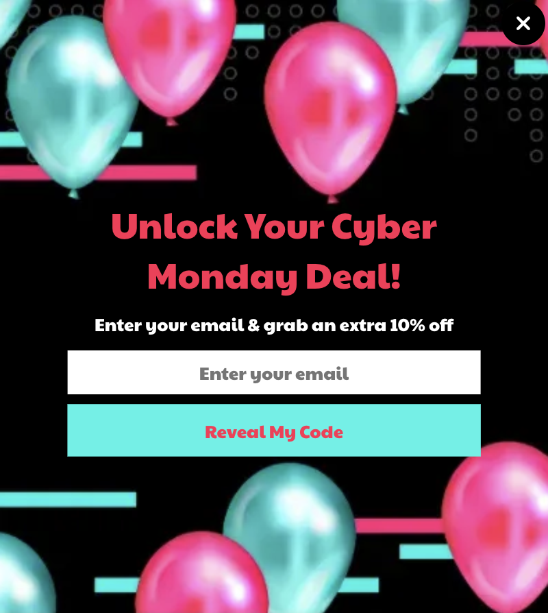 Cyber Monday Signup Sidebar Popup Template