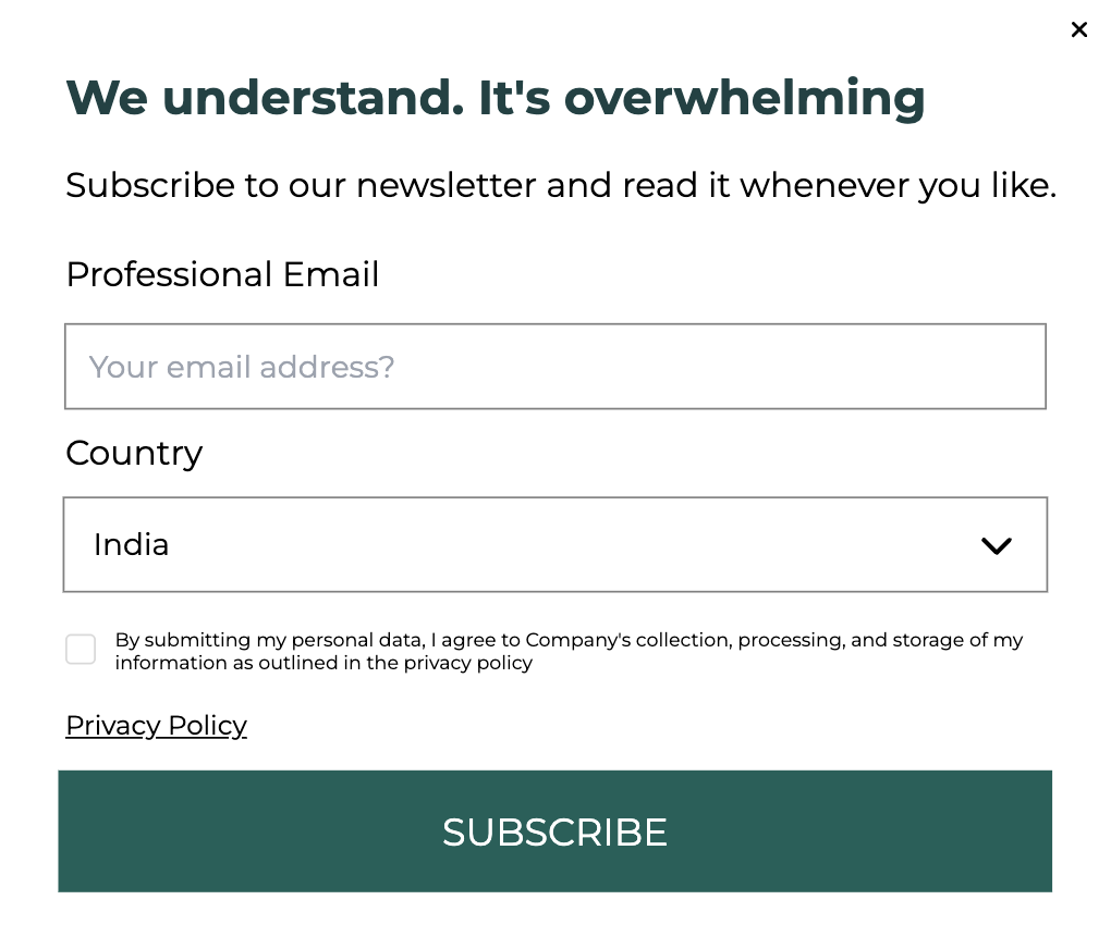 Exclusive Content Newsletter Popup Template for Encouraging Signups
