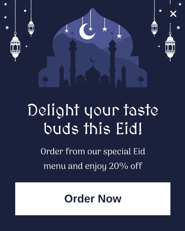 Eid Al-Fitr Food Order Popup Template for Sales Boost