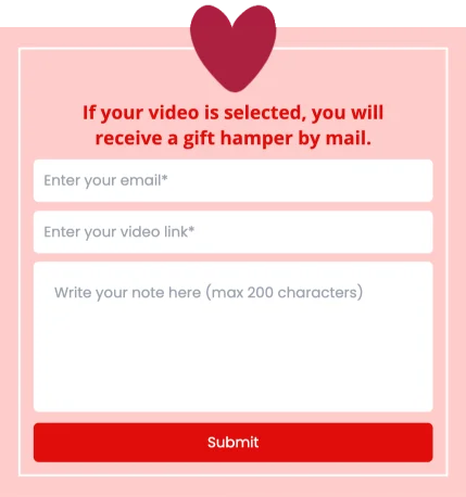 Valentine's Video Submission for Gift Hamper Giveaway Popup Template