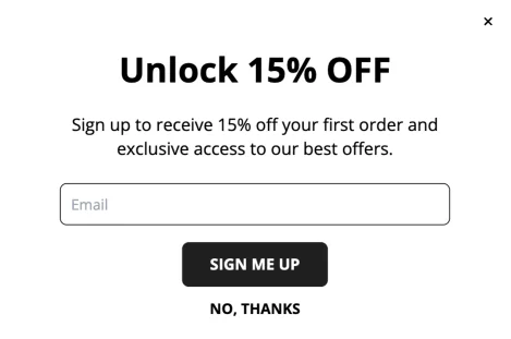 15% Discount Popup success