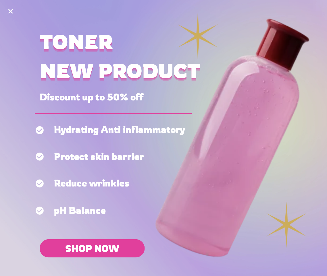 New Skincare Product Launch Popup Template for Boosting Sales