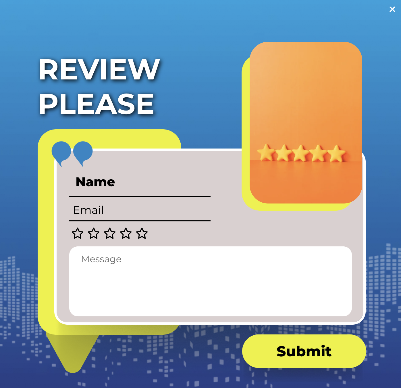 Review Request Popup Template for Feedback Gathering