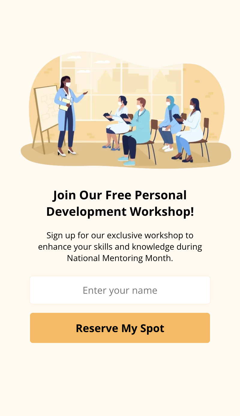 Mentoring Signup Sidebar Template for Events