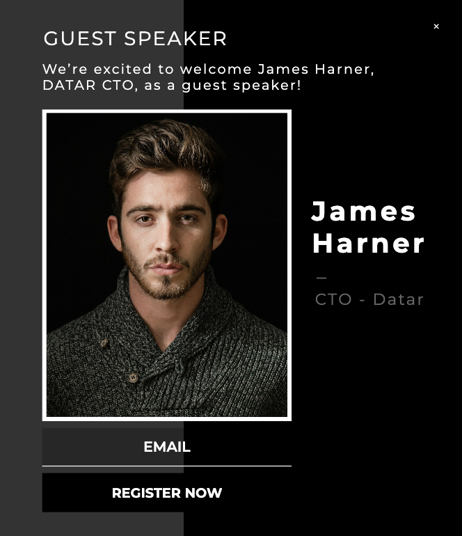Guest Speaker Registration Popup Template for Webinar Attendees