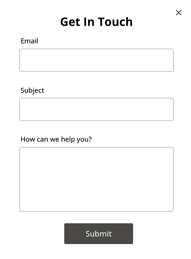 Contact Form Popup Template for Improving Customer Support