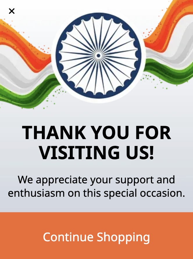 Independence Day Welcome Popup Template