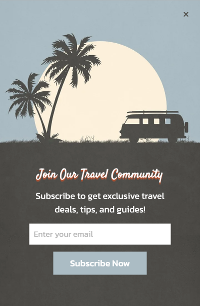 Subscription Forms: Travel Community