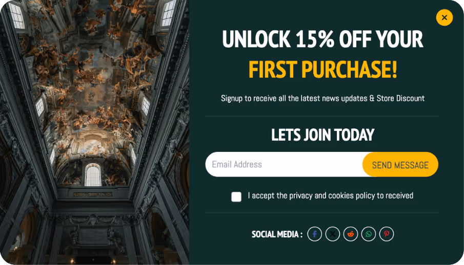 Welcome Offer Popup Template for Turning New Visitors into Buyers