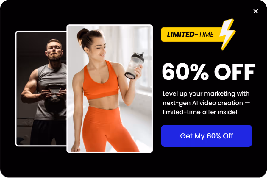 Limited-Time Fitness Discount Popup Template for Driving Timely Deals