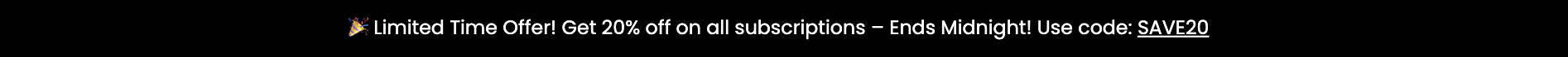 Limited-Time Subscription Discount Top Bar Template for Announcements