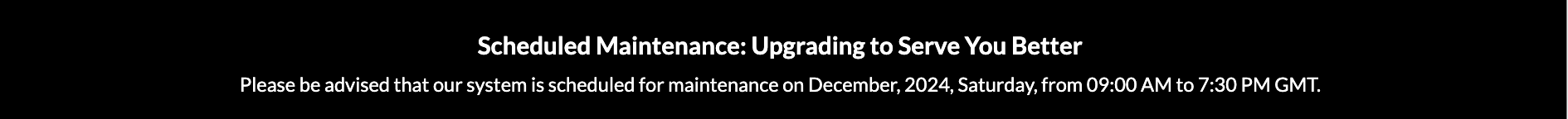 User Info Scheduled Maintenance Bottom Bar Template