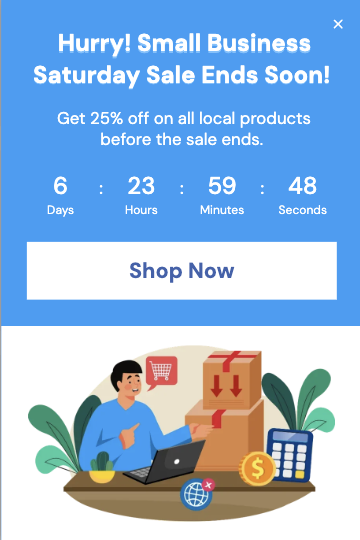 Small Business Saturday Countdown Popup Template for More Sales