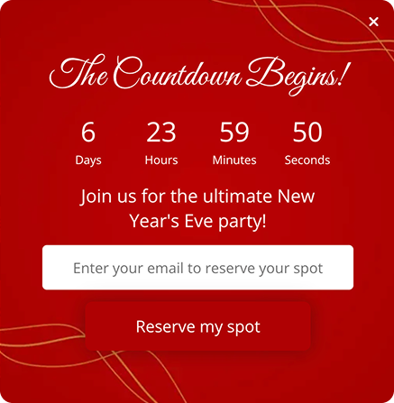 New Year Eve Party Signup Popup Template for Participation