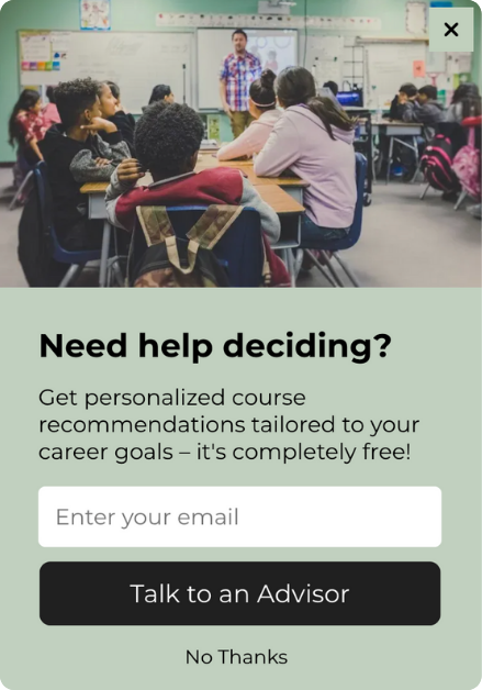 Course Recommendation Sidebar Template for Increasing Signups