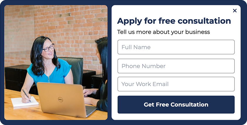 Free Consultation Signup Popup Template for Lead Generation