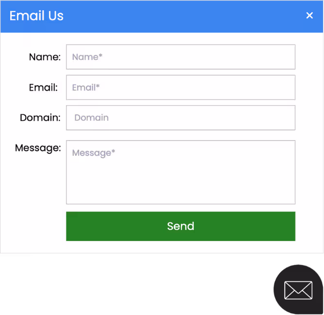 Simple Contact Us Form Widget Template for Handling Support Queries