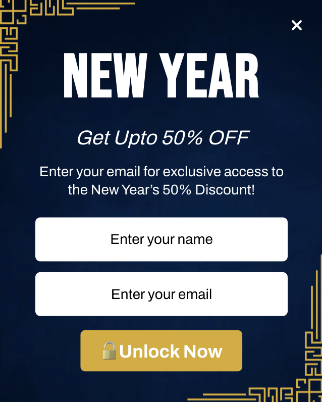 New Year Signup Deals Popup Template for Building Email List