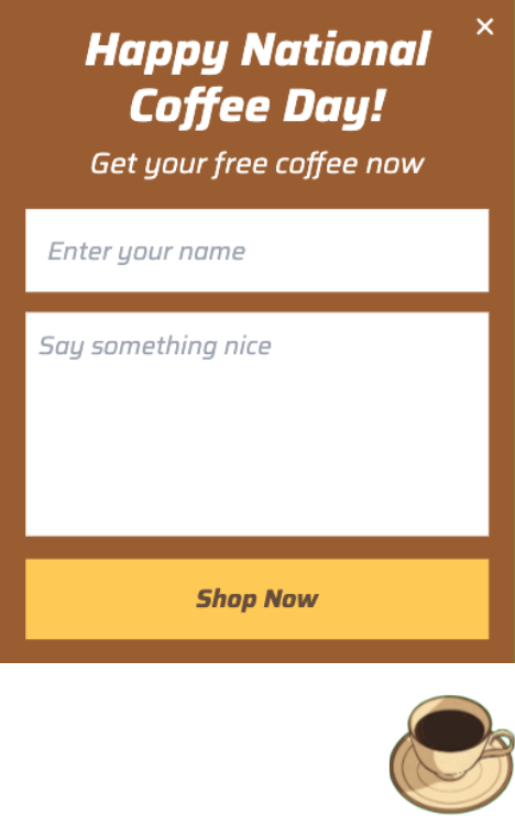 National Coffee Day Widget Template Promoting Special Deals 
