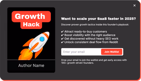 SaaS Growth Hacks Waitlist Popup Template for Explosive Business Scaling