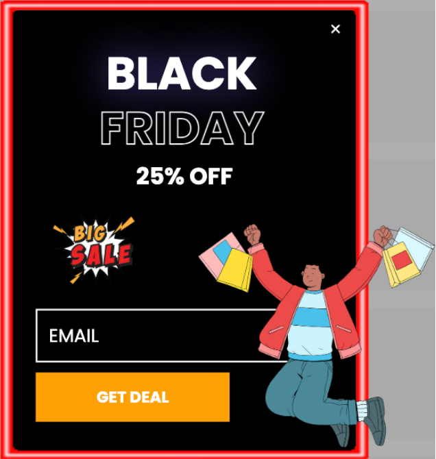 Exciting Black Friday Deal Popup Template for Email Collection