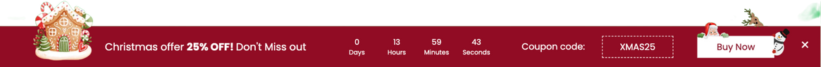 Christmas Countdown Sale Bottom Bar Template for Driving Urgency