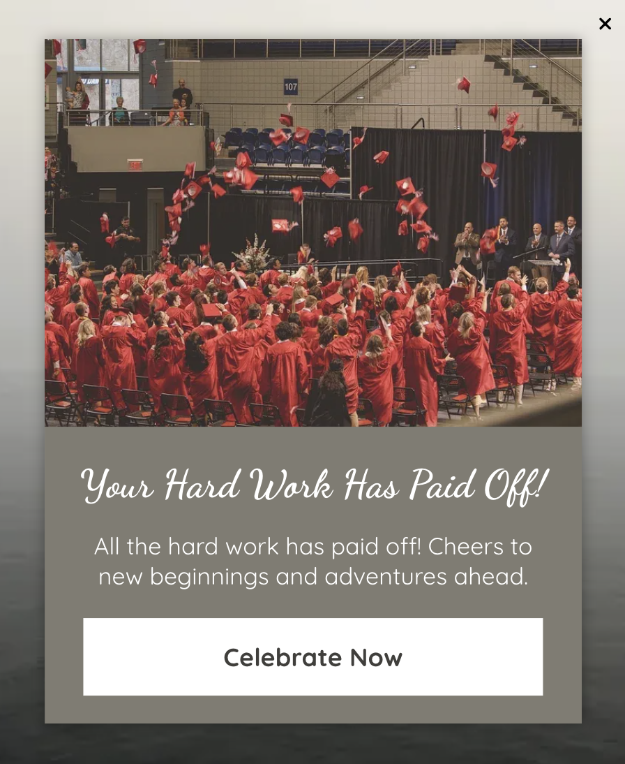 Graduation Day Invitation Popup Template for Boosting RSVPs