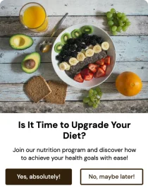 Yes/No Diet Improvement Offer Popup Template for Wellness Enthusiasts