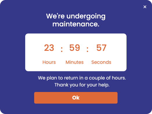 Site Maintenance Announcements (With Countdown)