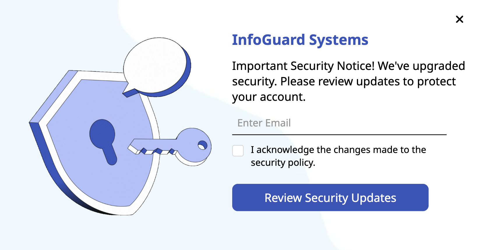 Security Update Alert Signup Popup Template for Notices