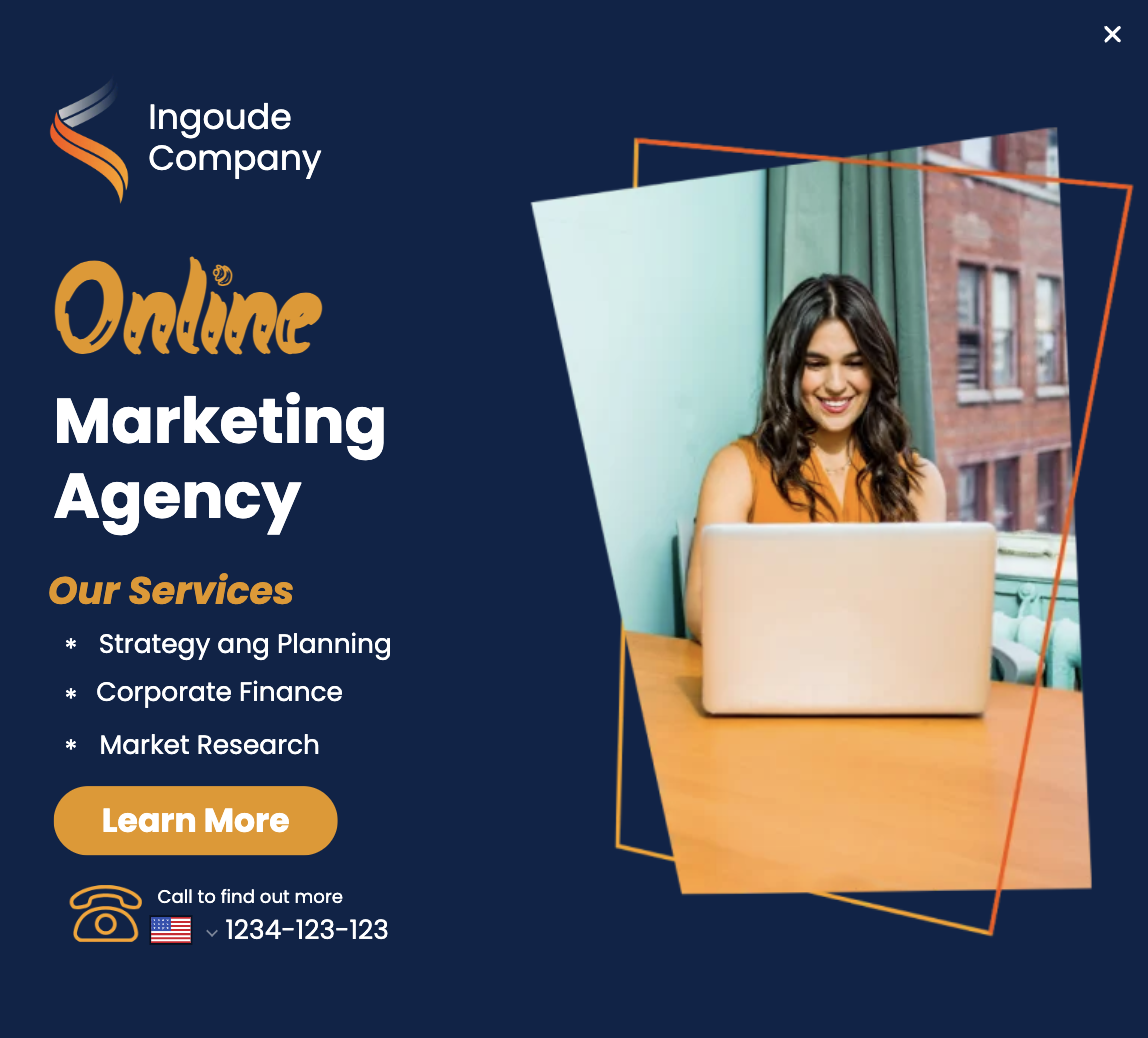 Service Offerings Overview Popup Template for New Visitors