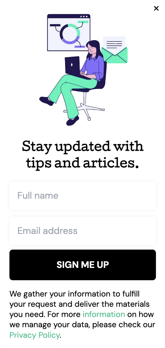Newsletter Subscription Popup Template for Audience Growth