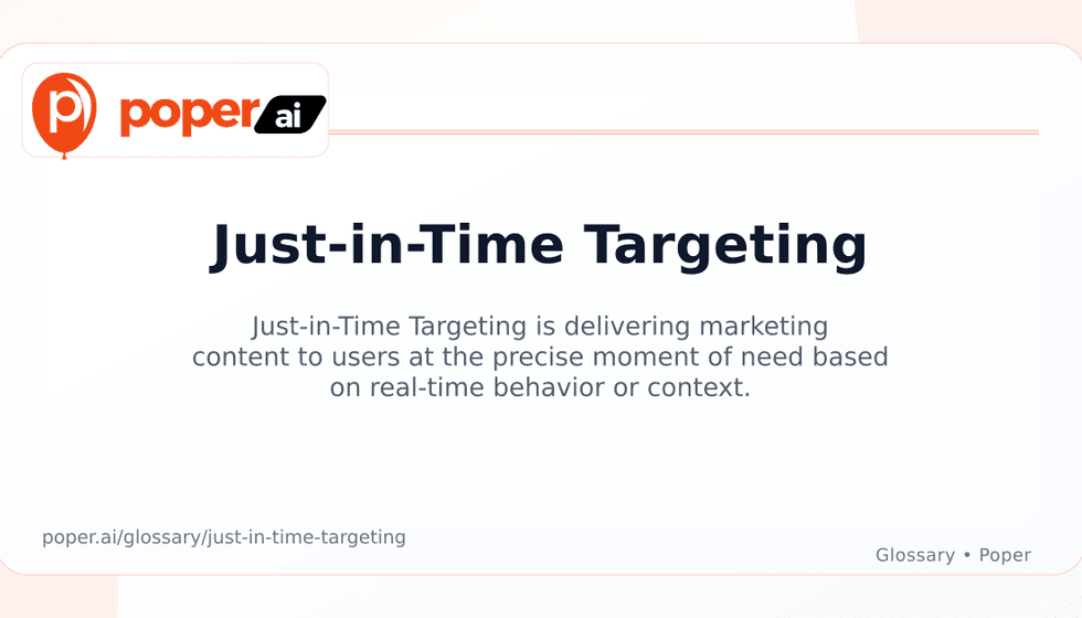 What is Just-in-Time Targeting? How It Boosts Relevance - Poper