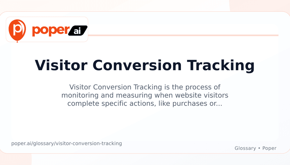 What is Visitor Conversion Tracking? How It Works - Poper