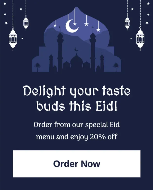 Eid Al-Fitr Special Food Order Popup Template to Boost Sales