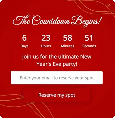 New Year Eve Countdown Party Signup Popup Template