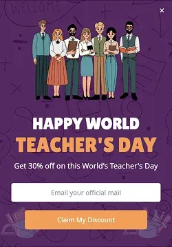 Celebrate World Teacher's Day with Discount Popup Template