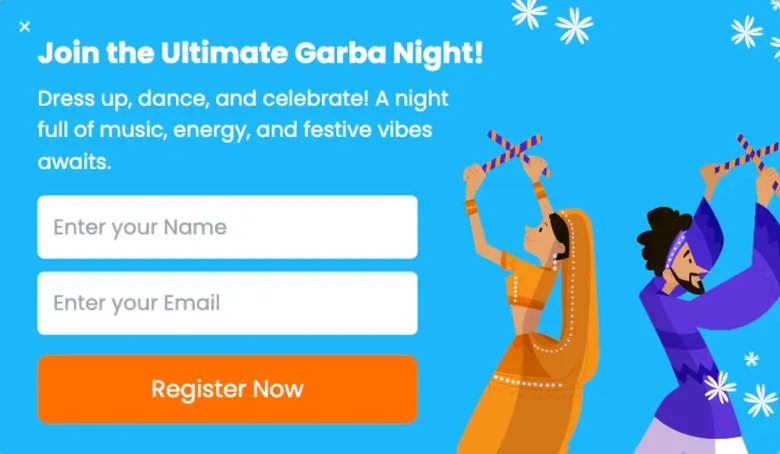 Navaratri Event Registration Boost Popup Template