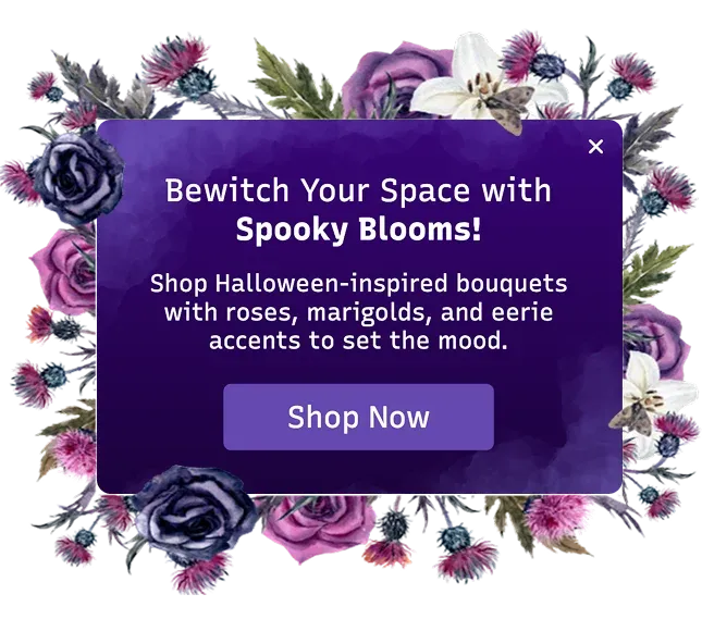 Halloween Floral Promotion Popup Template for Spooky Decor